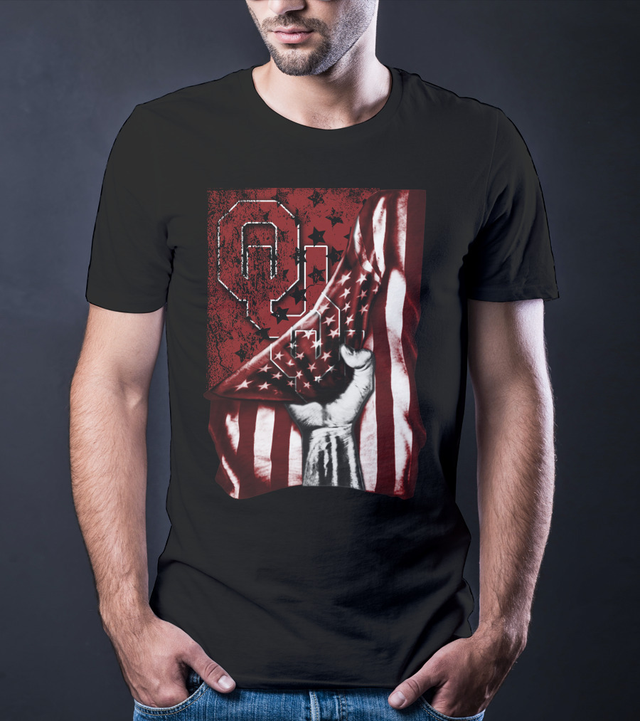 Oklahoma Sooners Flag Stars And Stripes Hand T-Shirt