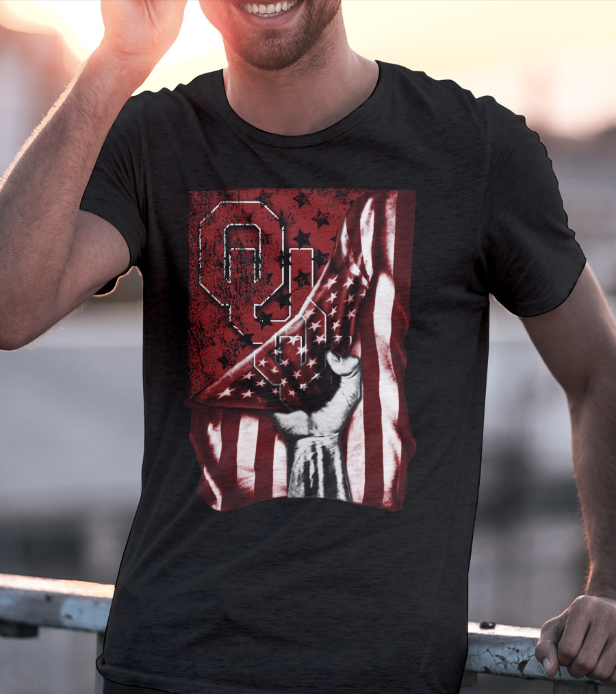 Oklahoma Sooners Flag Stars And Stripes Hand T-Shirt