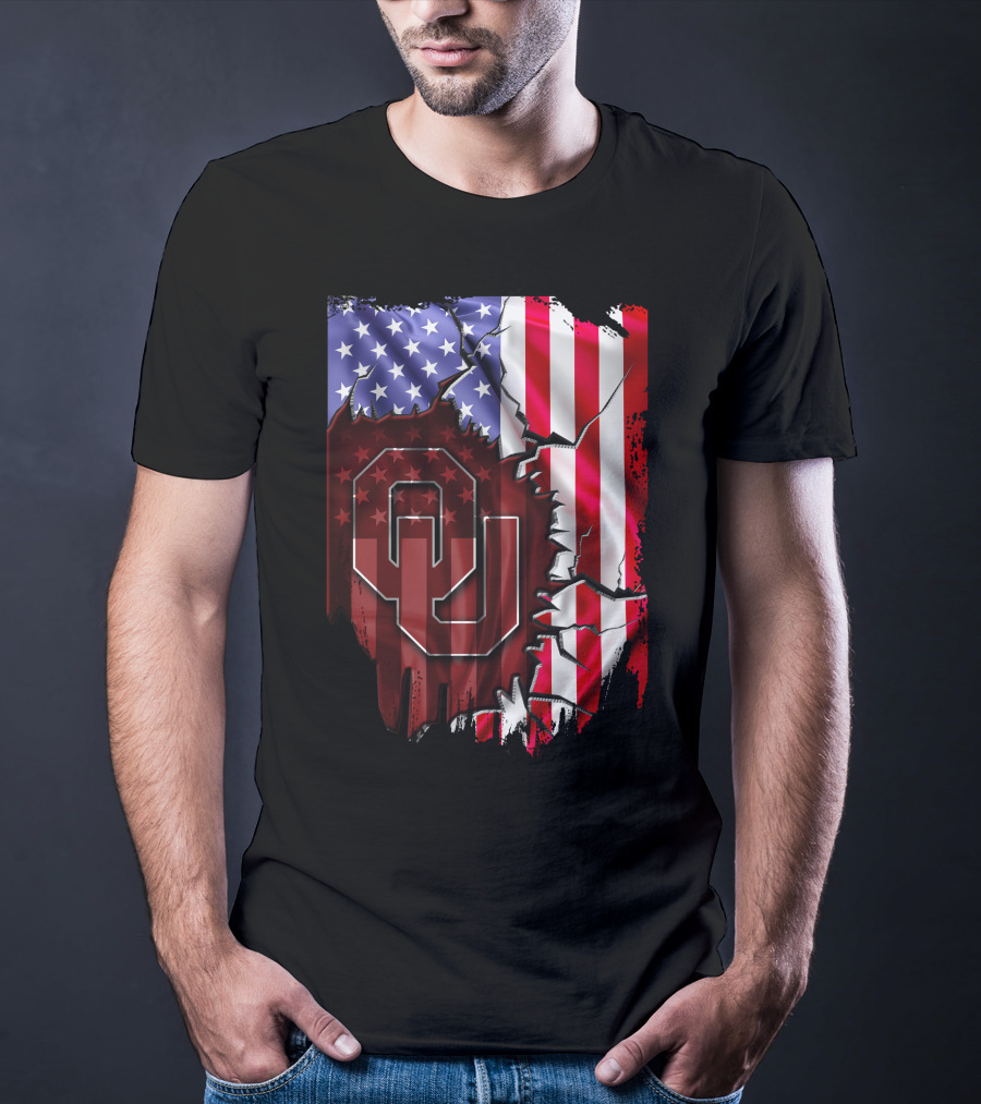 American Flag Oklahoma Sooners OU T-Shirt