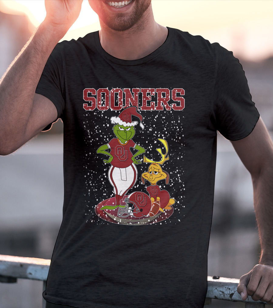 Grinchxmas Oklahoma Sooners Holiday Sweater Santa Max OU Football T-Shirt
