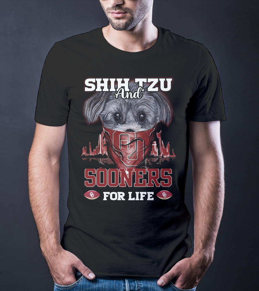Shih Tzu And Sooners For Life Ou T-Shirt