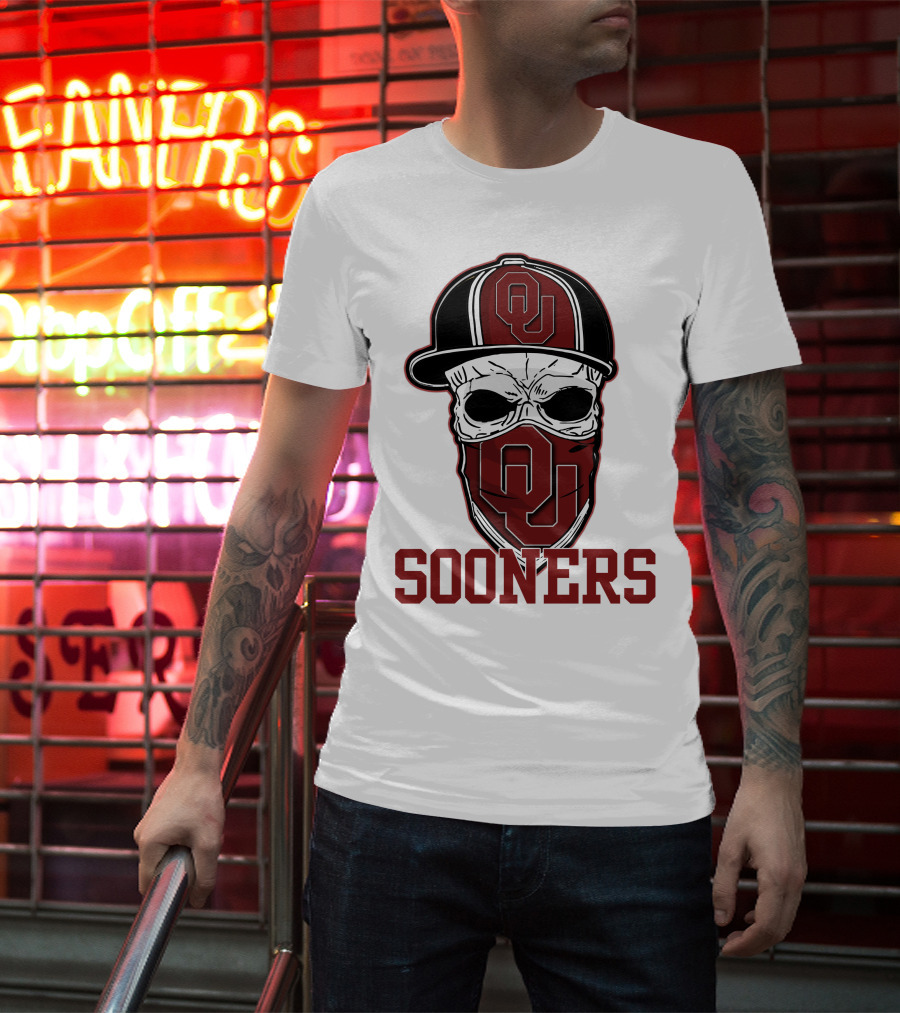 OU Sooners Skull Hat T-Shirt
