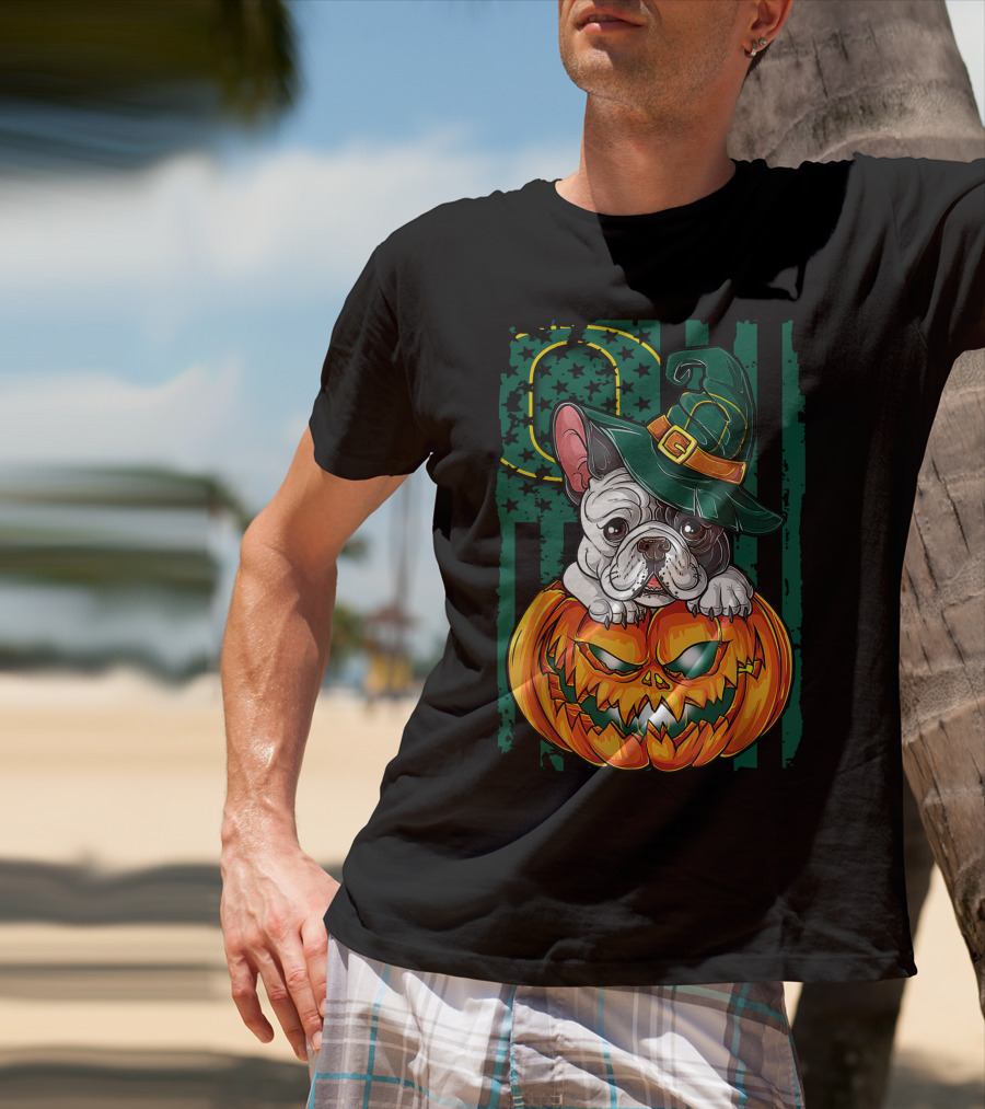 Hlw Bulldog Oregon Ducks Halloween Pumpkin Wizard Hat T-Shirt