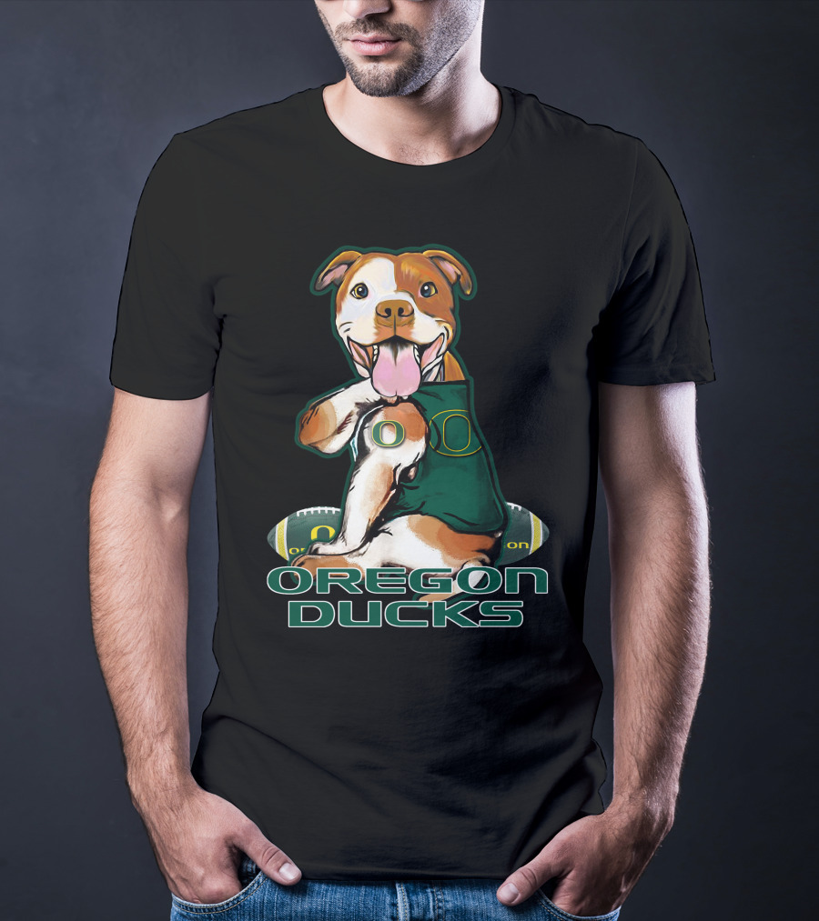 Pittbull Oregon Ducks Football Team Spirit Dog T-Shirt