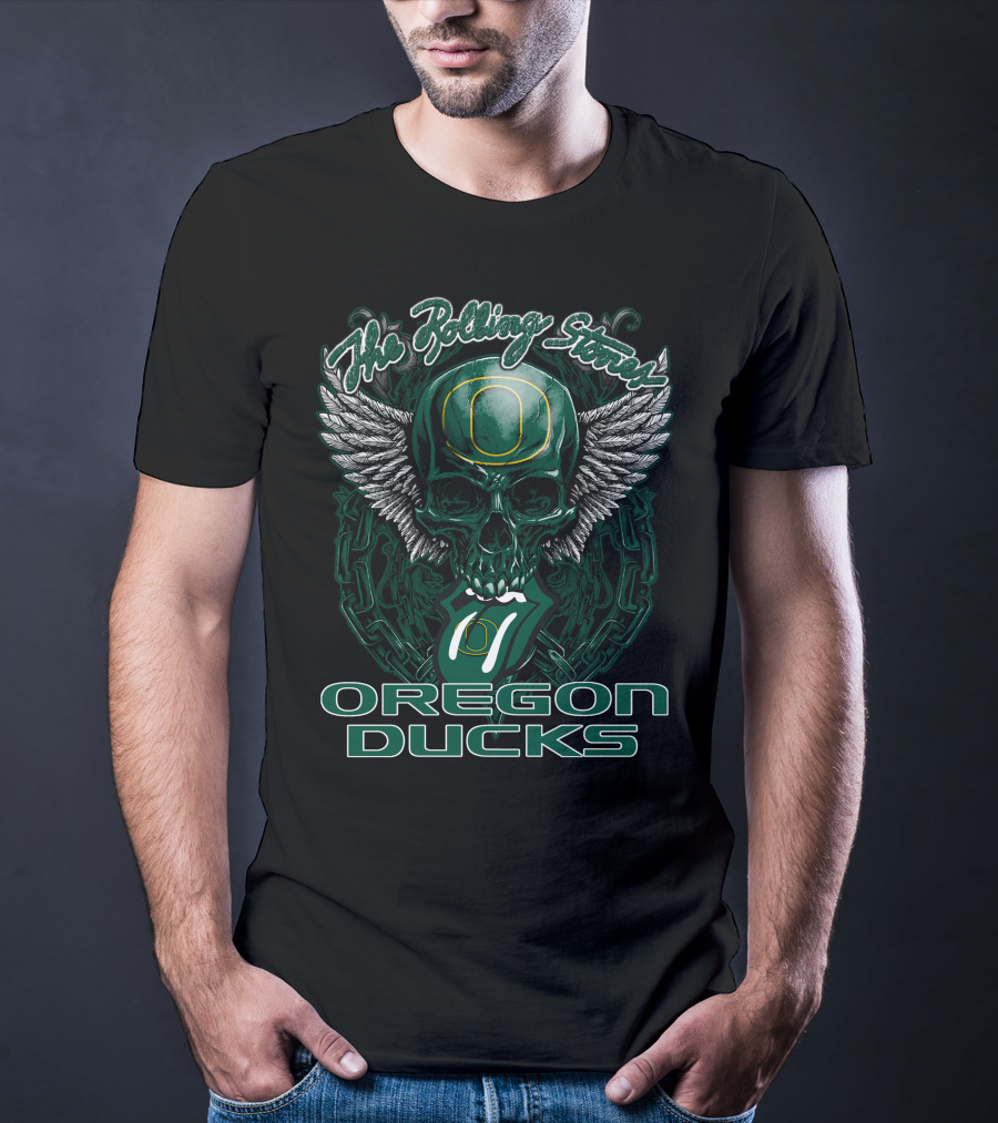 The Rolling Stones Oregon Ducks Winged Skull T-Shirt