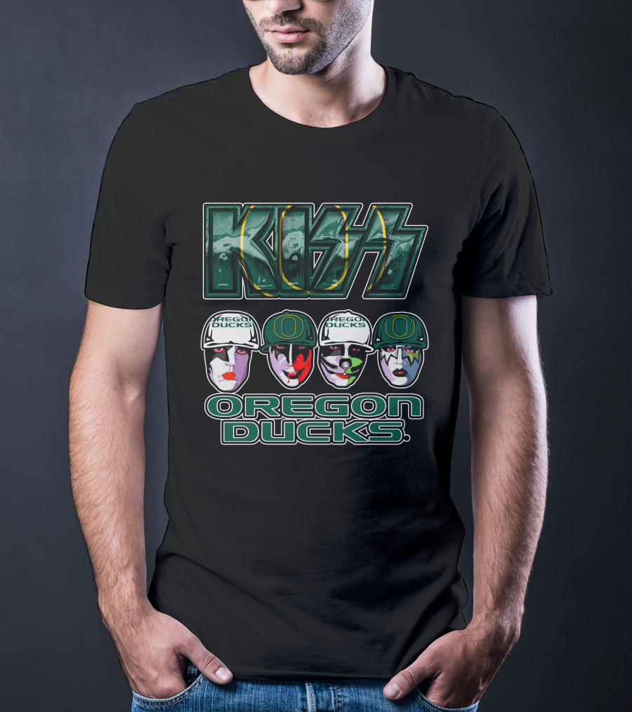 KISS Oregon Ducks Football Faces T-Shirt