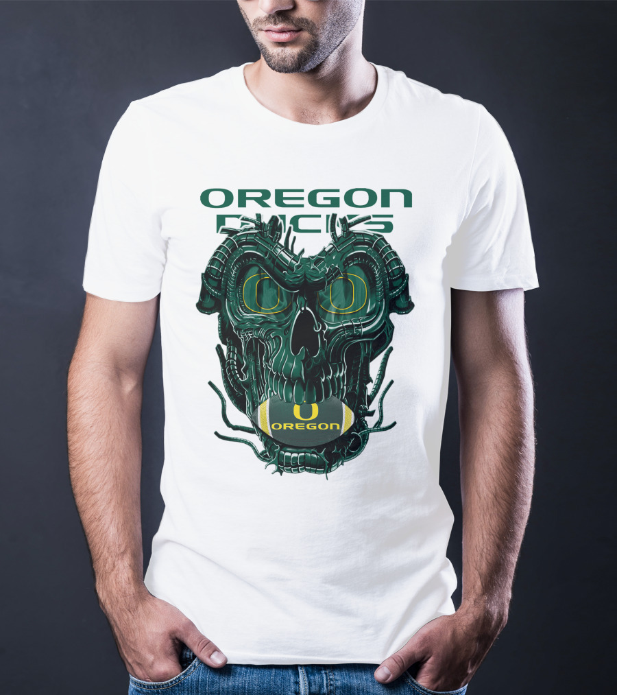 Oregon Ducks Dragonskull Football Fusion T-Shirt
