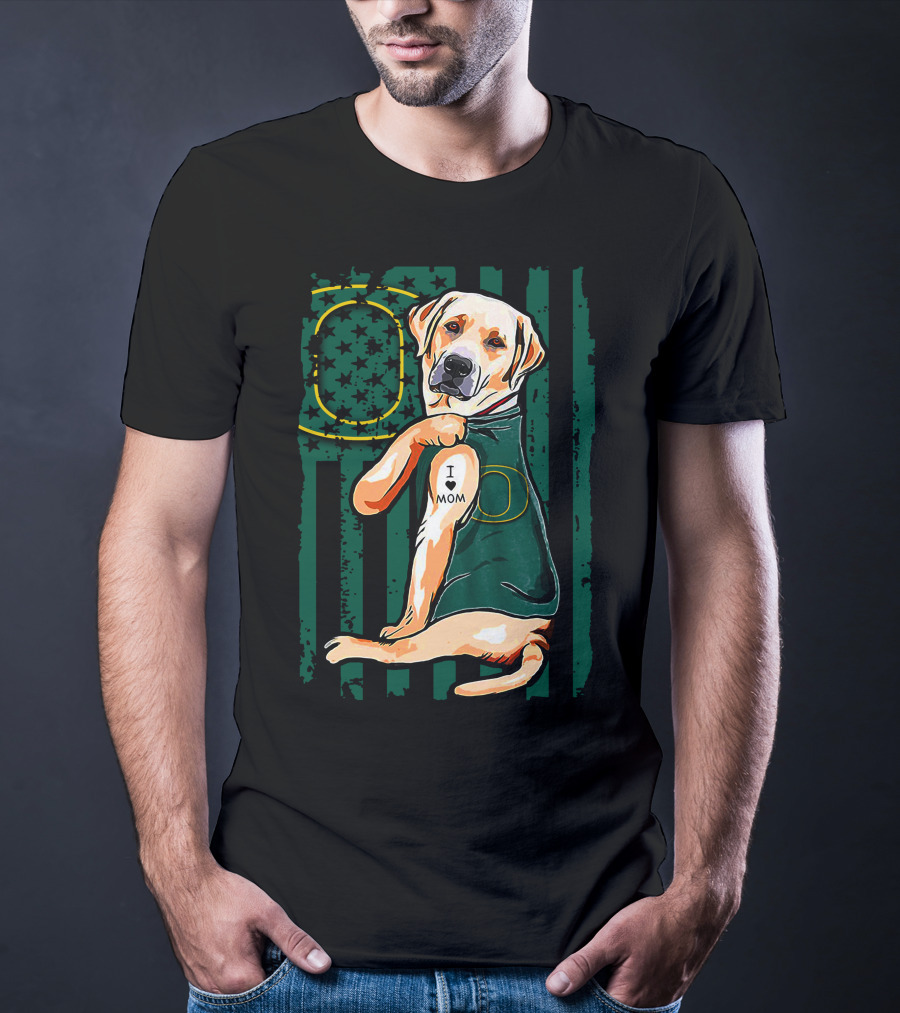 I Love Mom Labrador Retriever Oregon Ducks T-Shirt