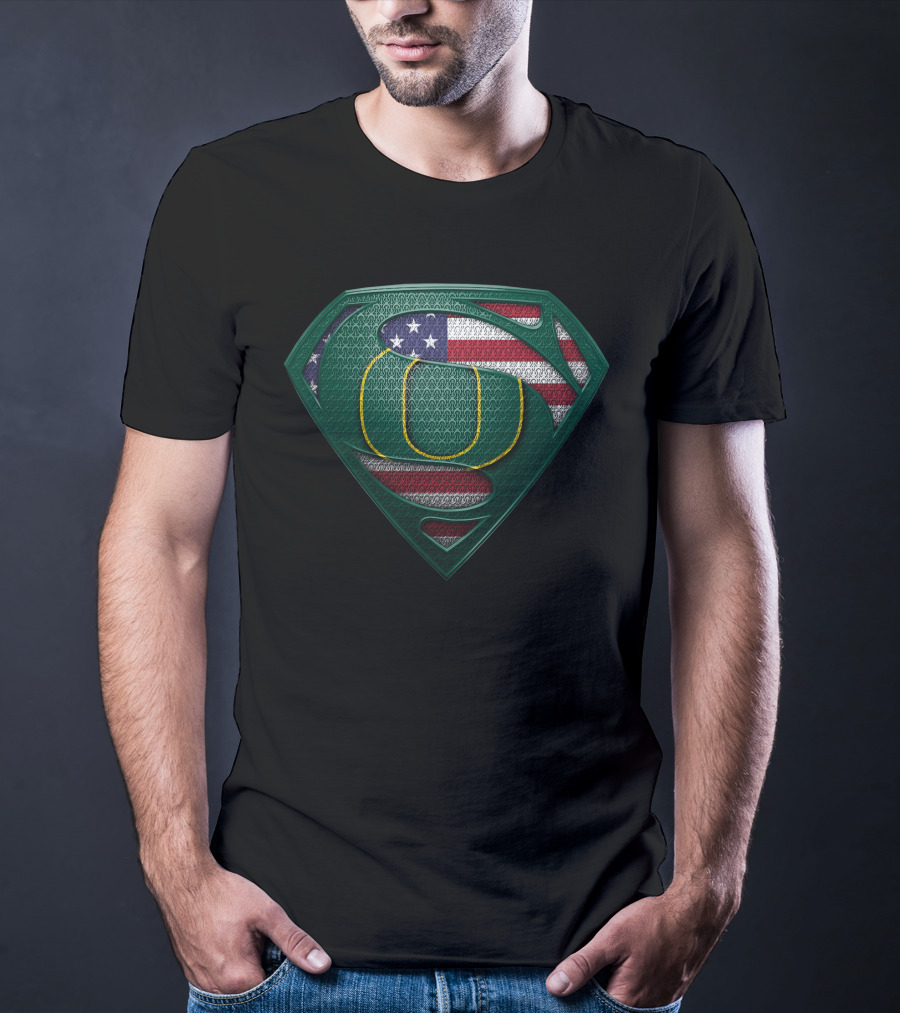 Oregon Ducks American Flag Shield T-Shirt
