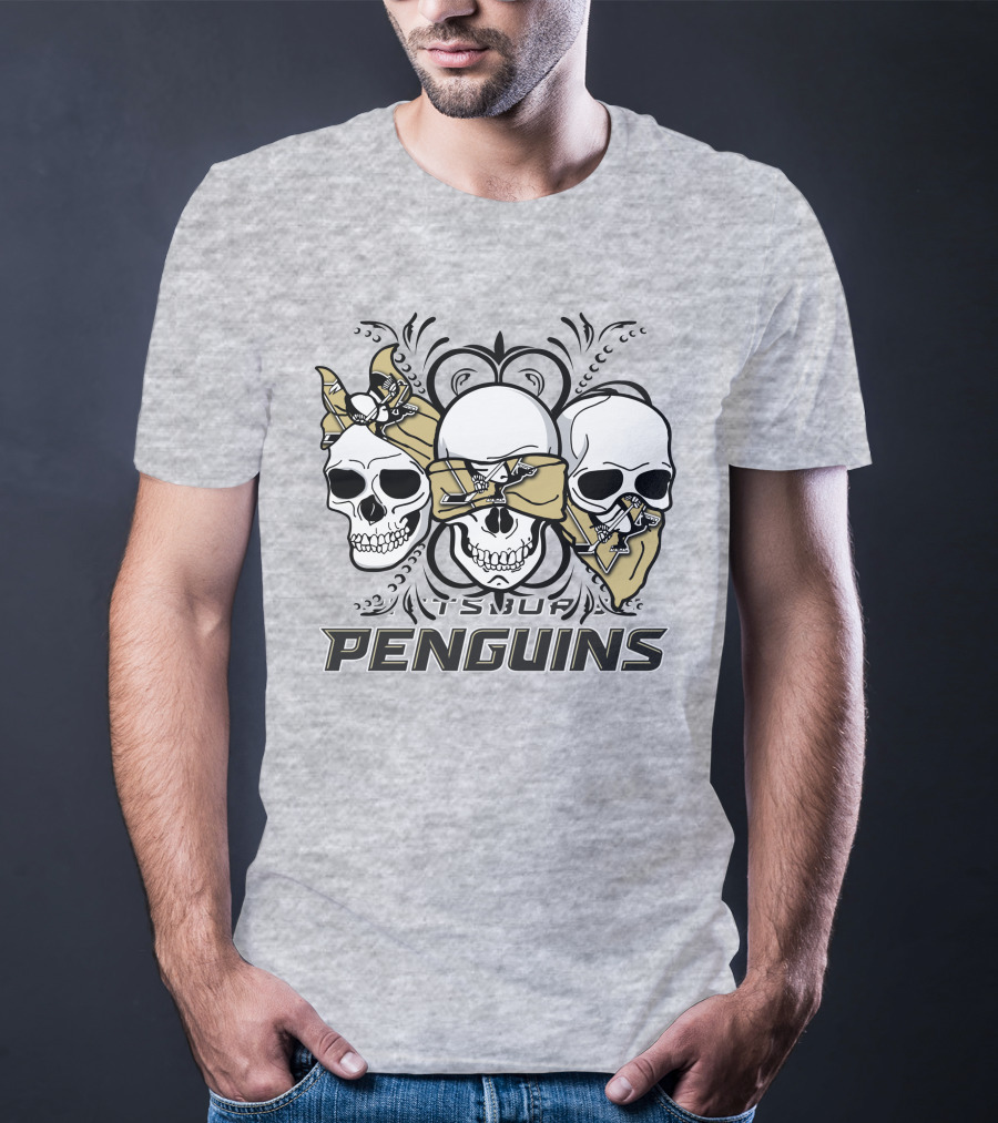3 Skull Pittsburgh Penguins TSUF T-Shirt