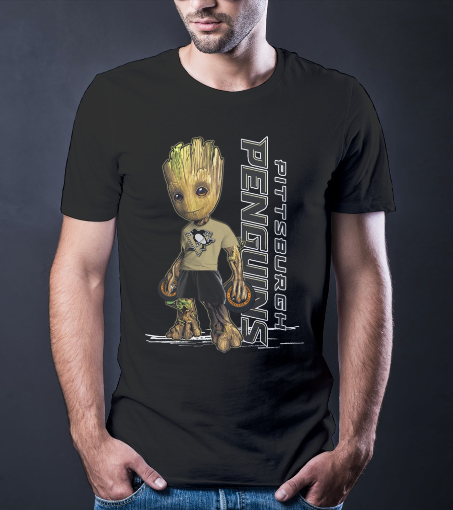 Groot Pittsburgh Penguins Hockey Fan Gear T-Shirt