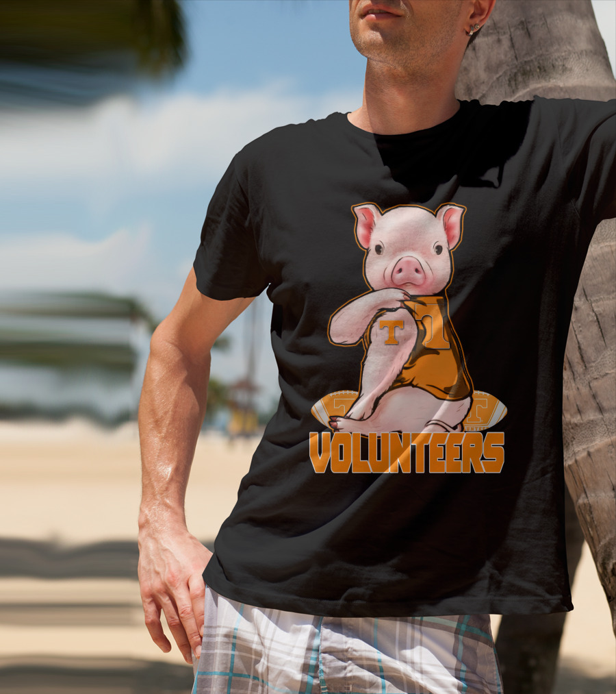 Tennessee Volunteers Pig With Football And T T-Shirt