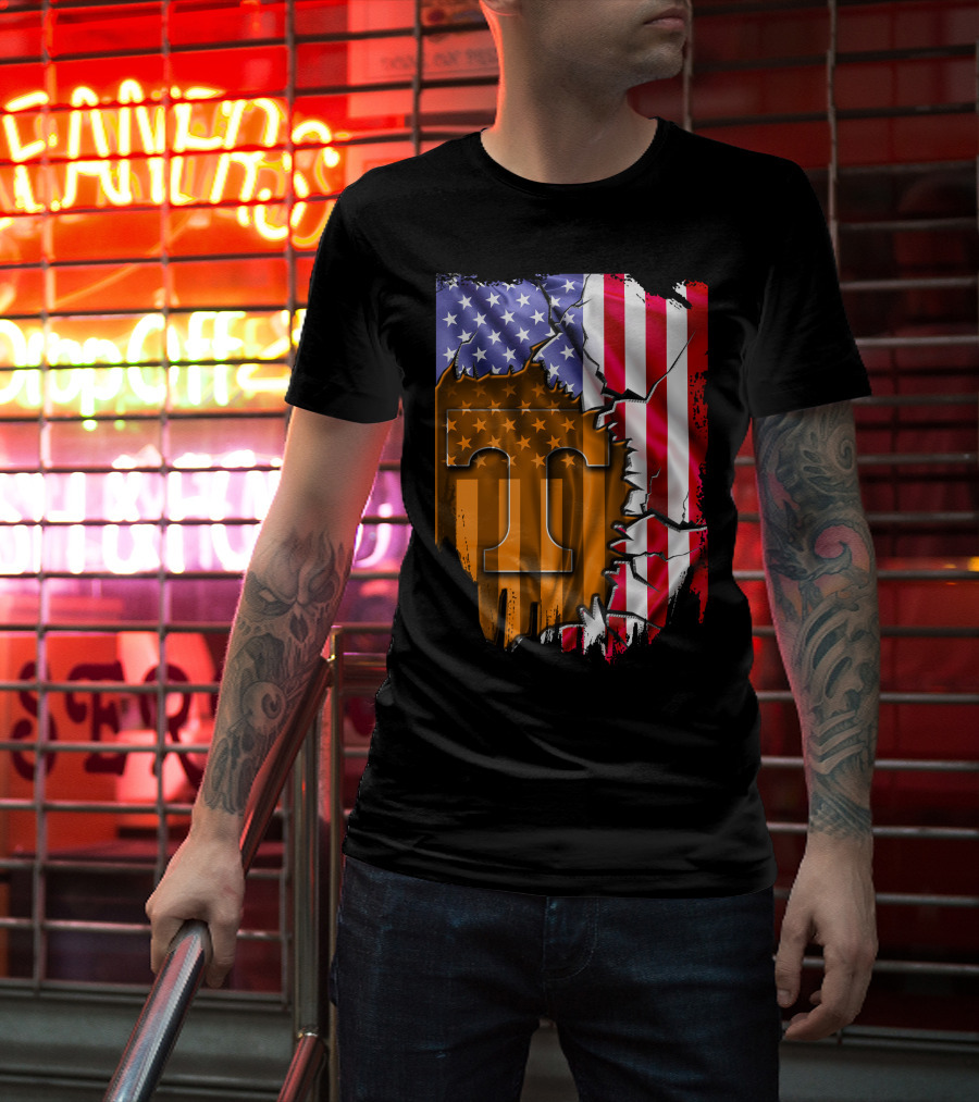 American Flag Tennessee Volunteers T T-Shirt