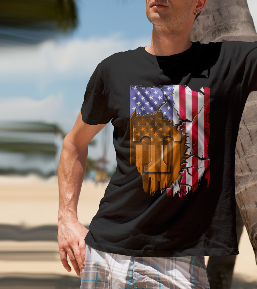 American Flag Tennessee Volunteers T T-Shirt
