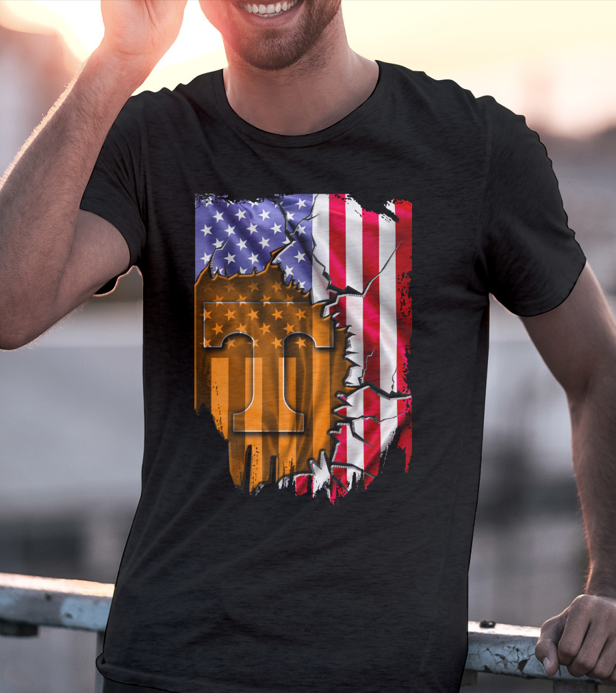 American Flag Tennessee Volunteers T T-Shirt