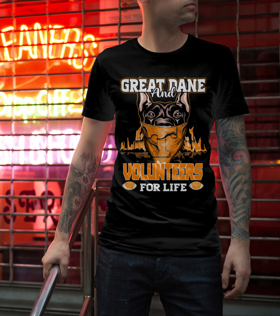 Great Dane And Volunteers For Life Tennessee T-Shirt