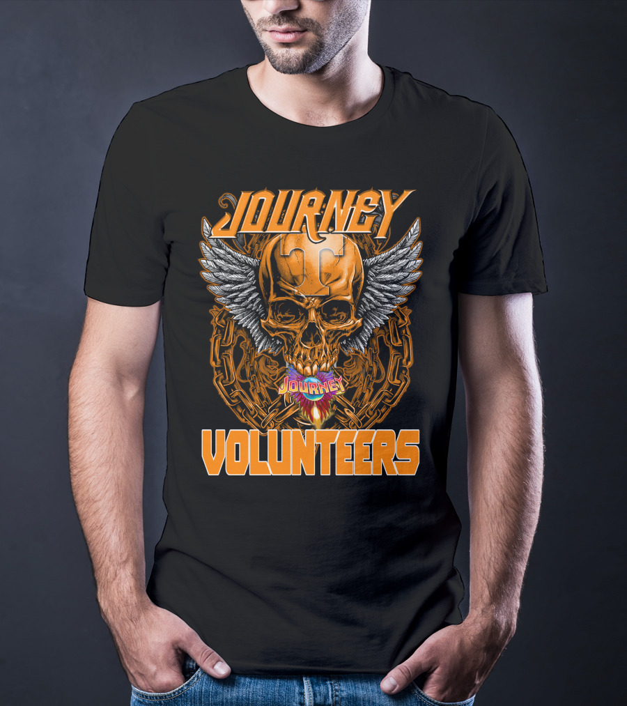 Journey Volunteers Winged Skull Chain Flame T-Shirt