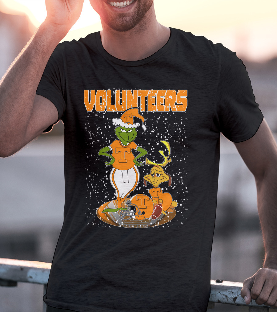 Grinch Tennessee Volunteers Christmas Football T-Shirt
