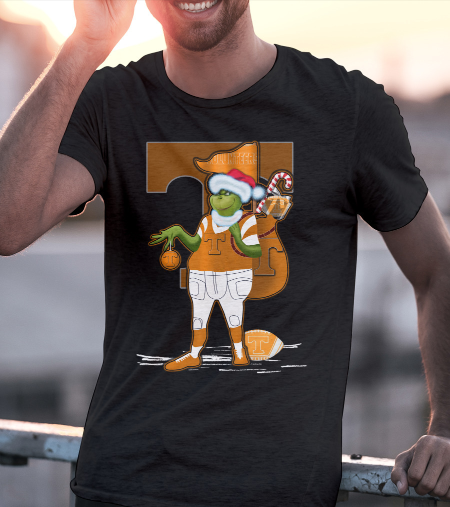 Grinchxmas Tennessee Volunteers Holiday Football Spirit T-Shirt