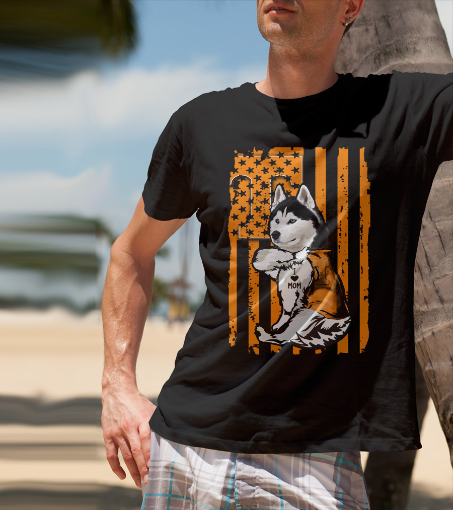 Siberian Husky Mom Tennessee Volunteers T-Shirt