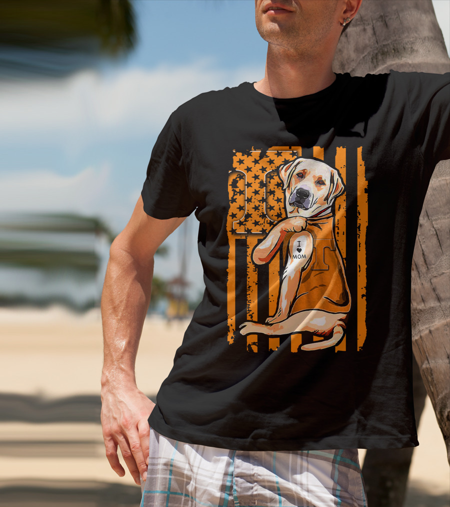 Labrador Retriever I Love Mom Tennessee Volunteers T-Shirt
