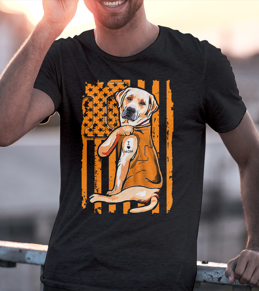 Labrador Retriever I Love Mom Tennessee Volunteers T-Shirt
