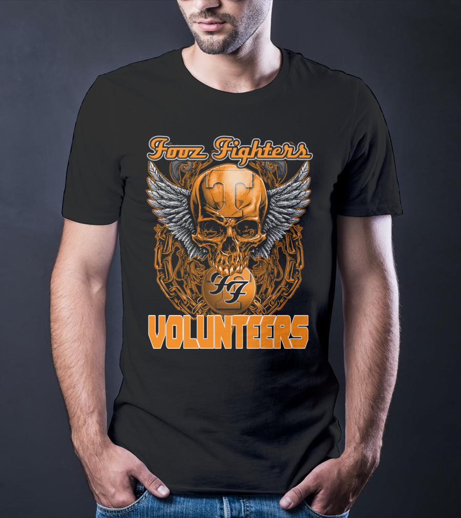 Fooz Fighters Volunteers Tennessee Skull Wings T-Shirt
