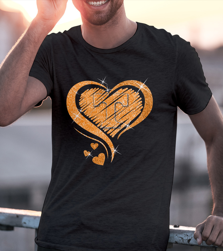 Heart Diamond Glitter Tennessee Volunteers T-Shirt
