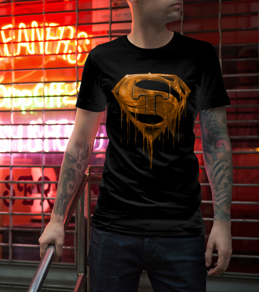 Superman Tennessee Volunteers Dripping Orange T-Shirt