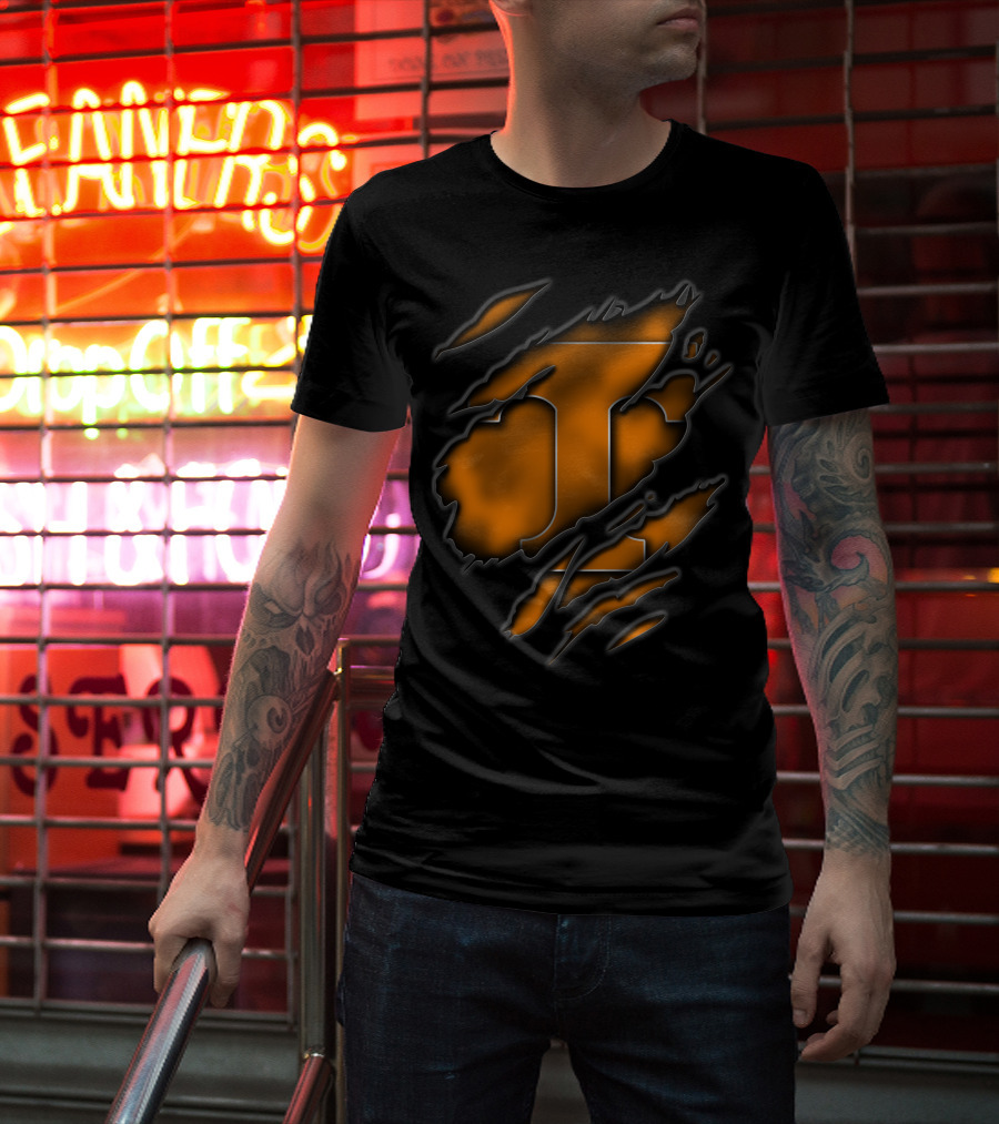 Torn Tennessee Volunteers Logo Claw Marks T-Shirt