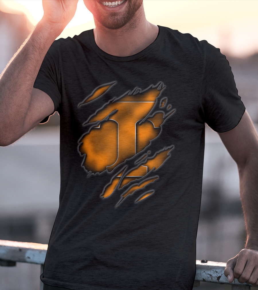 Torn Tennessee Volunteers Logo Claw Marks T-Shirt