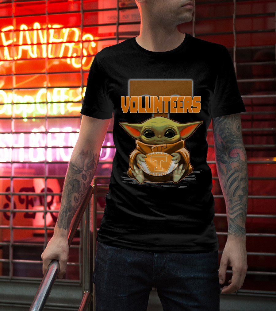 Baby Yoda Tennessee Volunteers Football T-Shirt