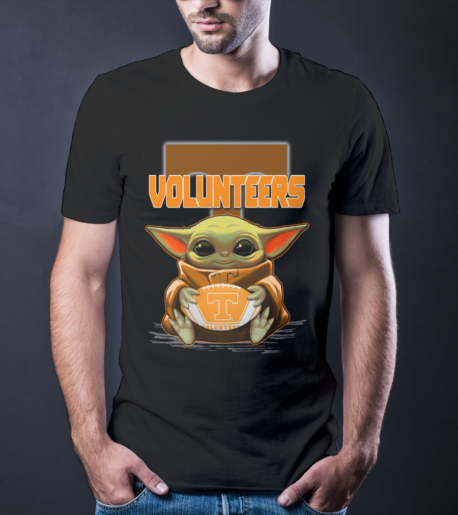 Baby Yoda Tennessee Volunteers Football T-Shirt