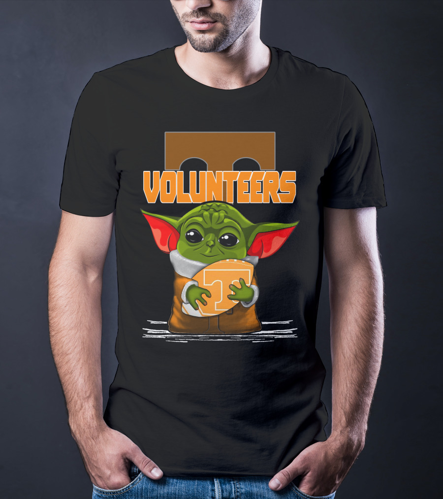 Volunteers Yoda Tennessee Fan Football T-Shirt