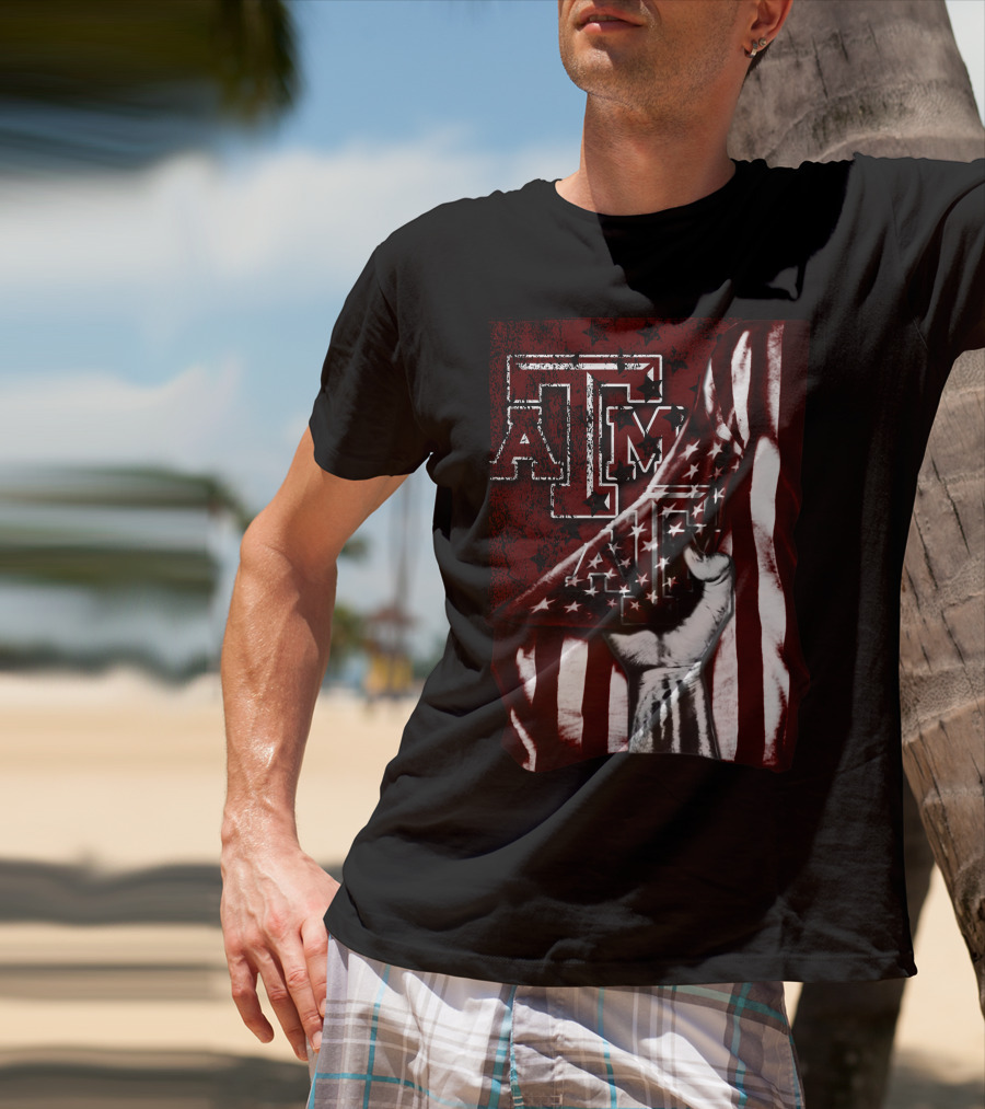 Texas A&M Aggies American Flag T-Shirt