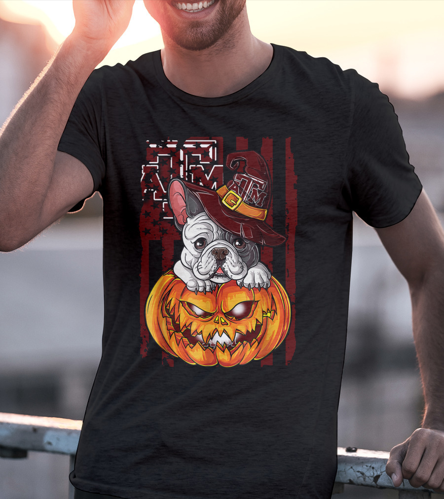 Hlw Bulldog Texas A&M Aggies Halloween Pumpkin Hat T-Shirt