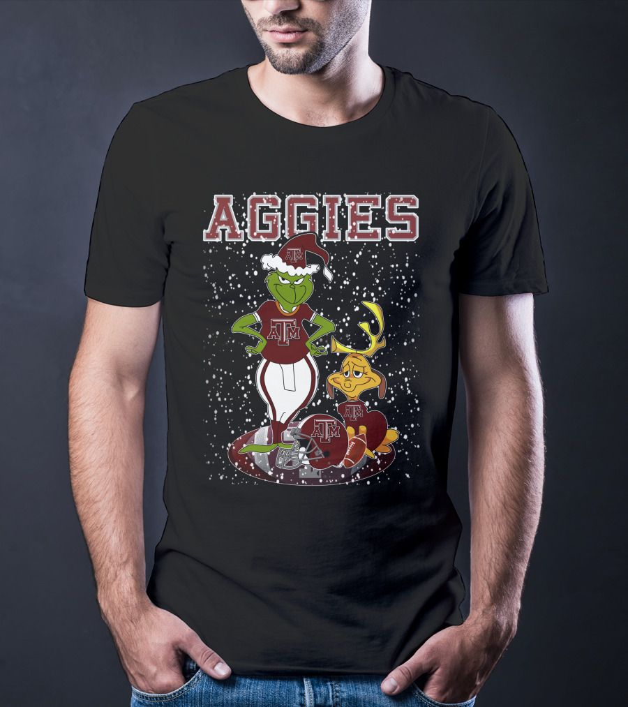 Aggies Grinchxmas Texas A&M Football Holiday T-Shirt