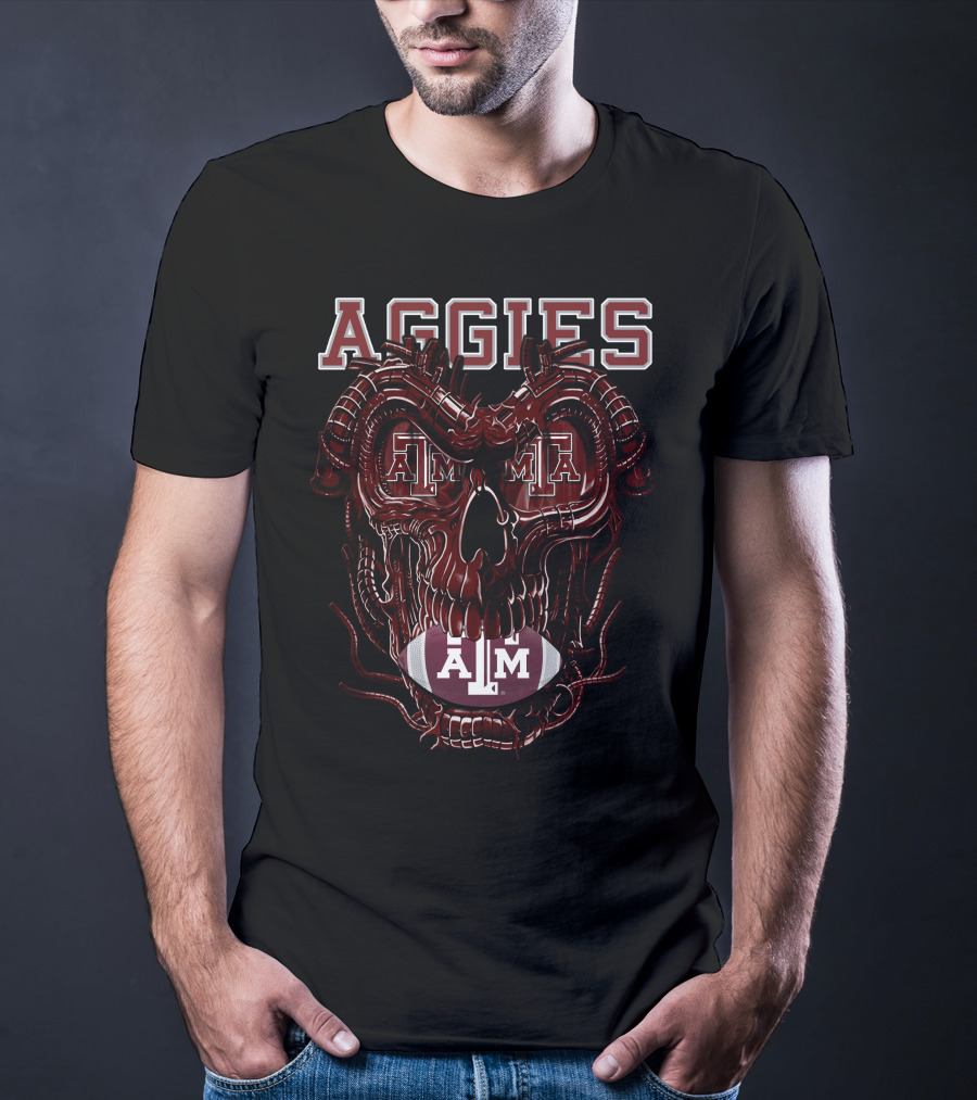 Aggies Dragonskull Texas A&M Football T-Shirt