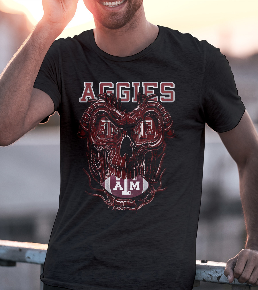 Aggies Dragonskull Texas A&M Football T-Shirt