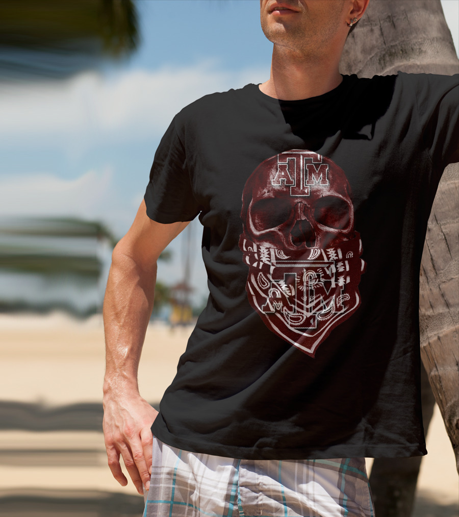 Texas A&M Aggies Skull Bandana T-Shirt