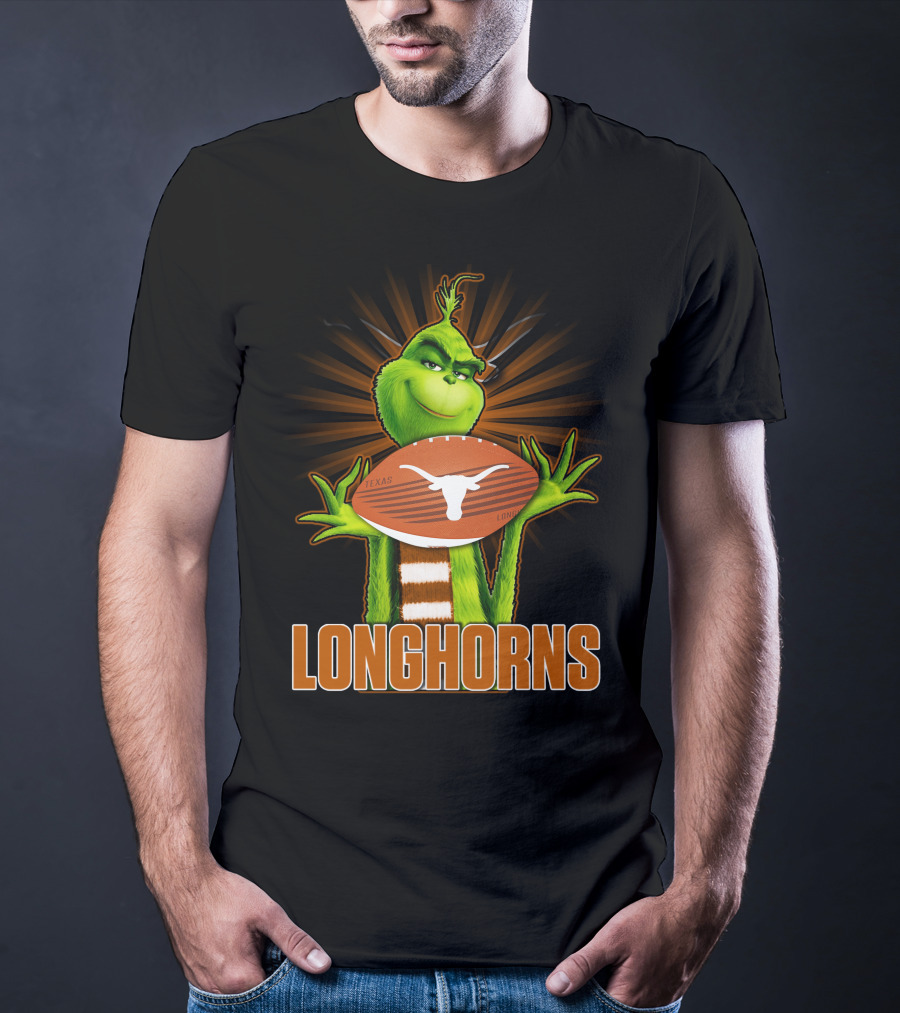 Texas Longhorns Grinch Football T-Shirt