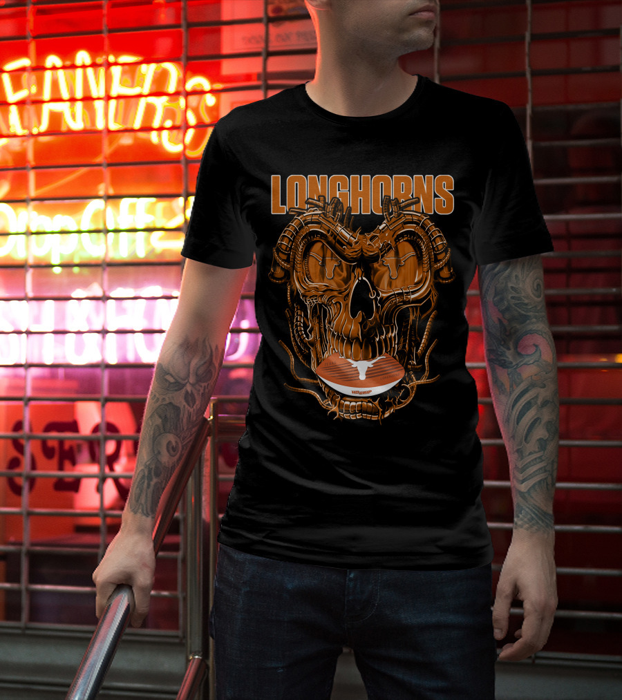 Longhorns Dragonskull Texas Football Fusion T-Shirt