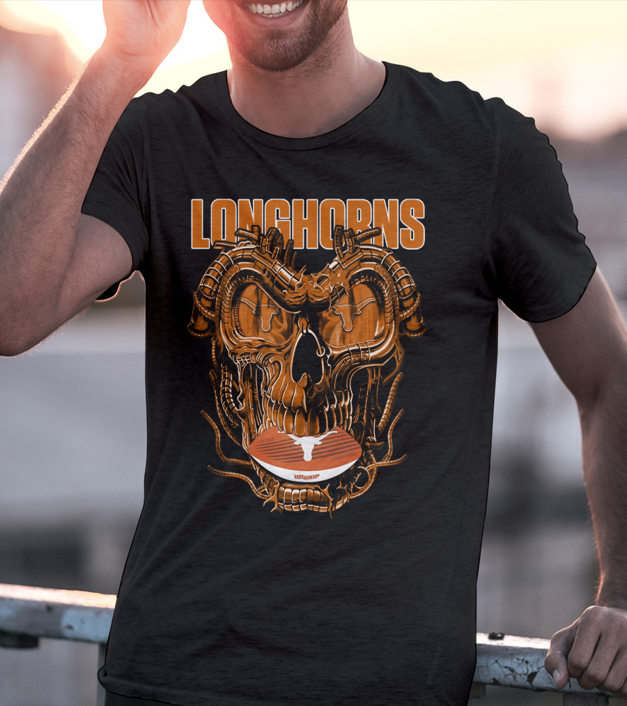 Longhorns Dragonskull Texas Football Fusion T-Shirt