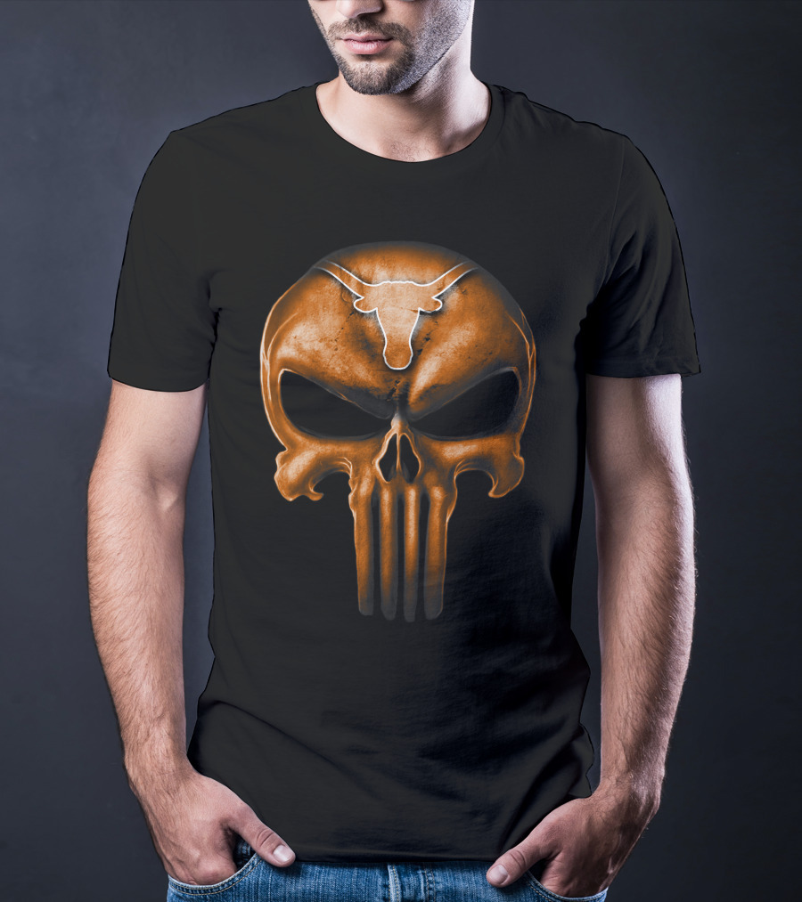 Texas Longhorns Punisher Skull T-Shirt