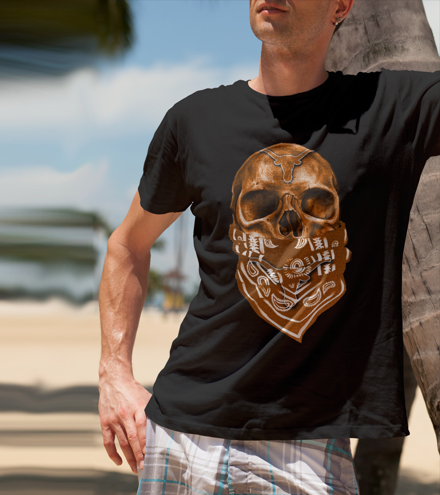 Skull Bandana Texas Longhorns T-Shirt