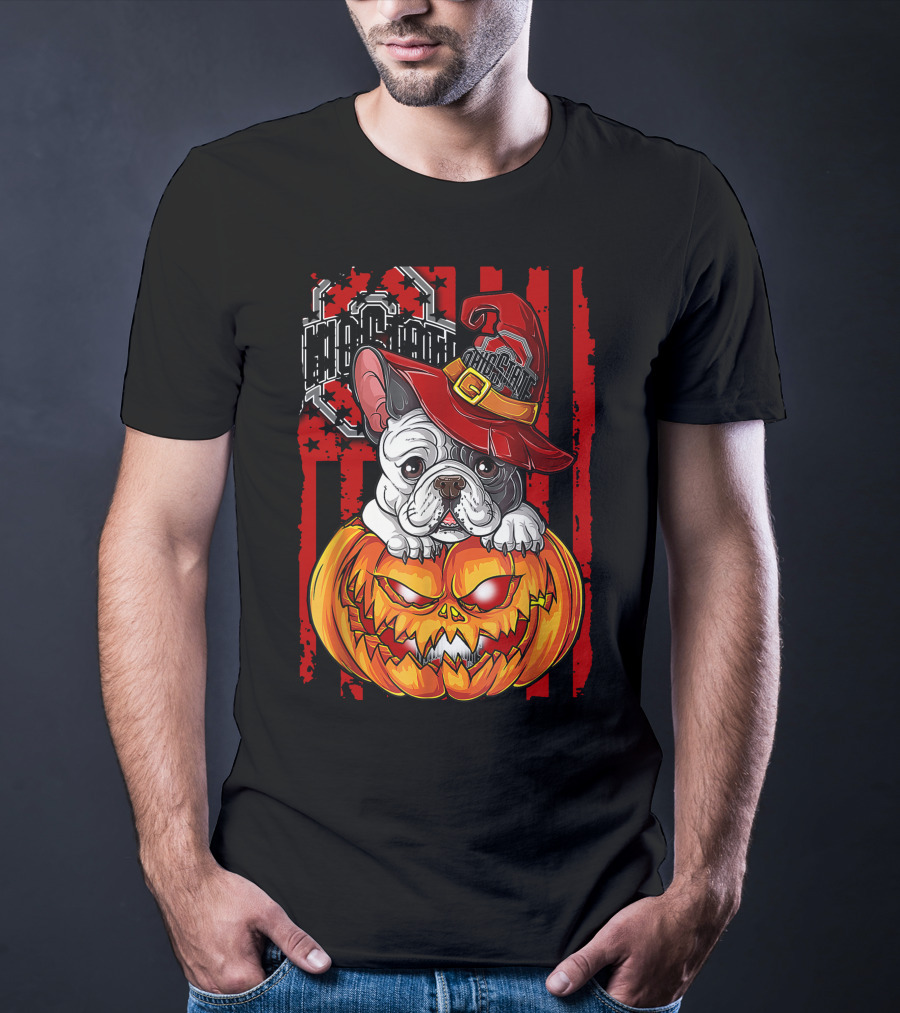 Hlw Bulldog Ohio State Buckeyes Halloween Pumpkin T-Shirt