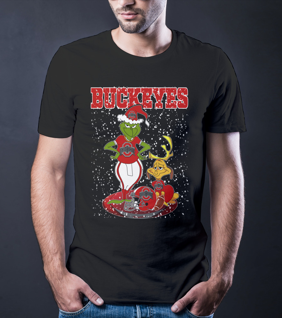 Buckeyes Grinch Ohio State Christmas Athletes T-Shirt