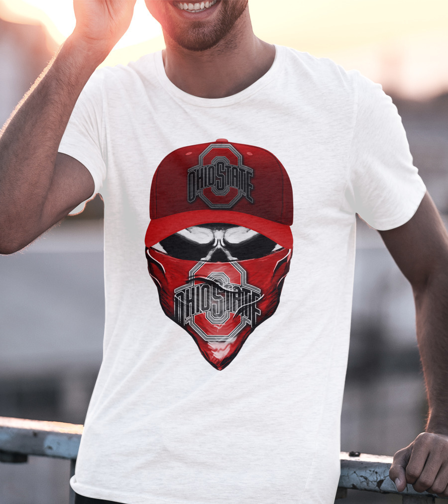 Ohio State Buckeyes Skull Bandana Hat T-Shirt