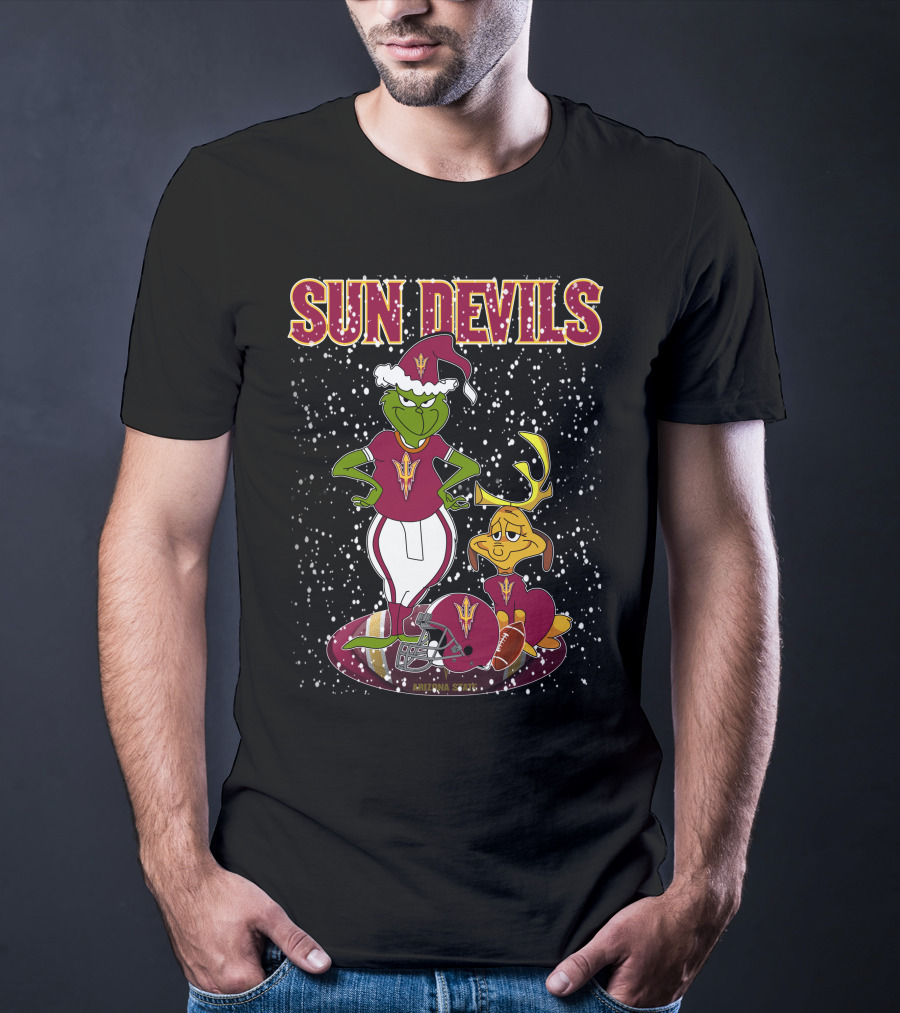Grinch Sun Devils Holiday Football Arizona State University T-Shirt