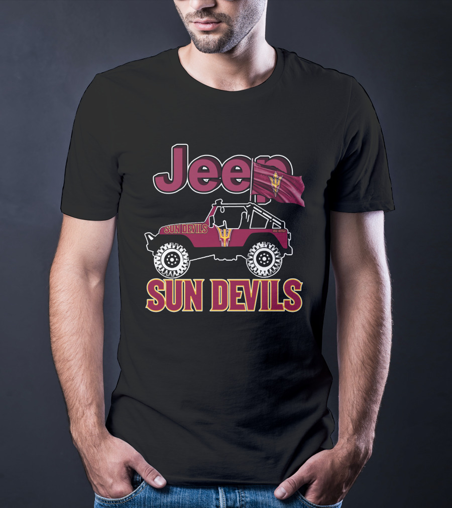 Jeep Sun Devils Arizona State University 4x4 Off-Road Vehicle T-Shirt